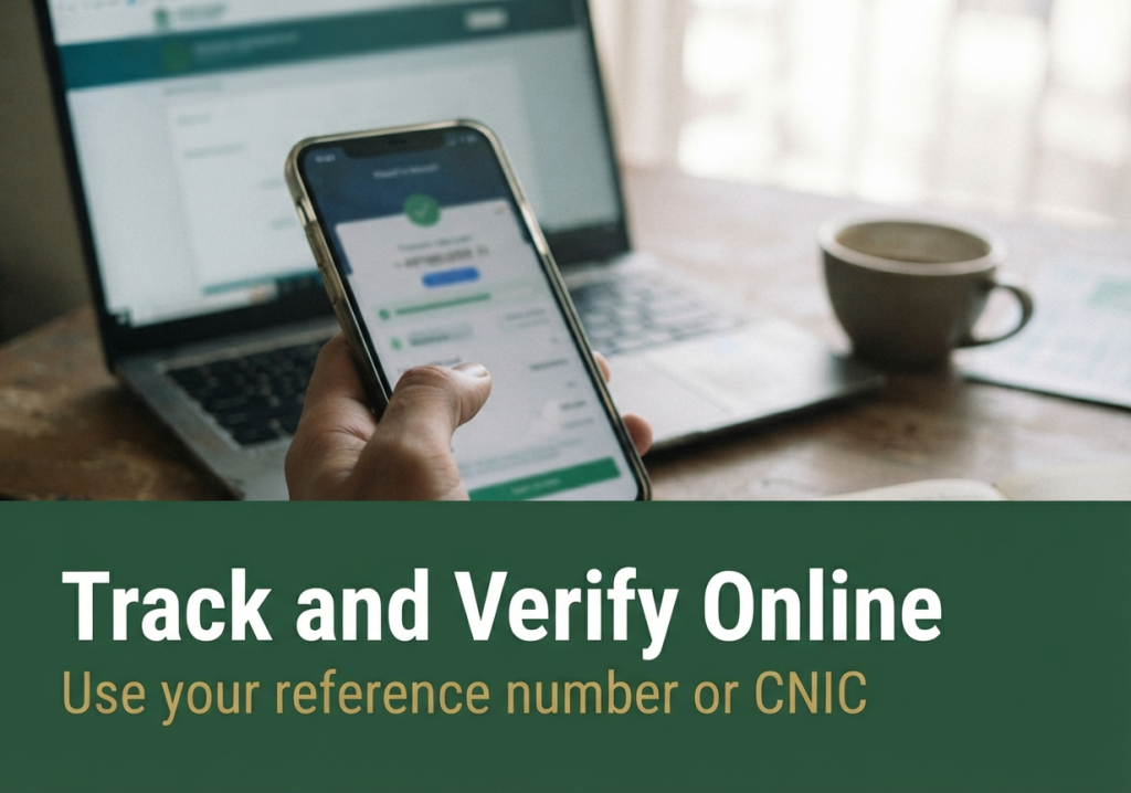 Checking domicile application status and verifying a certificate online